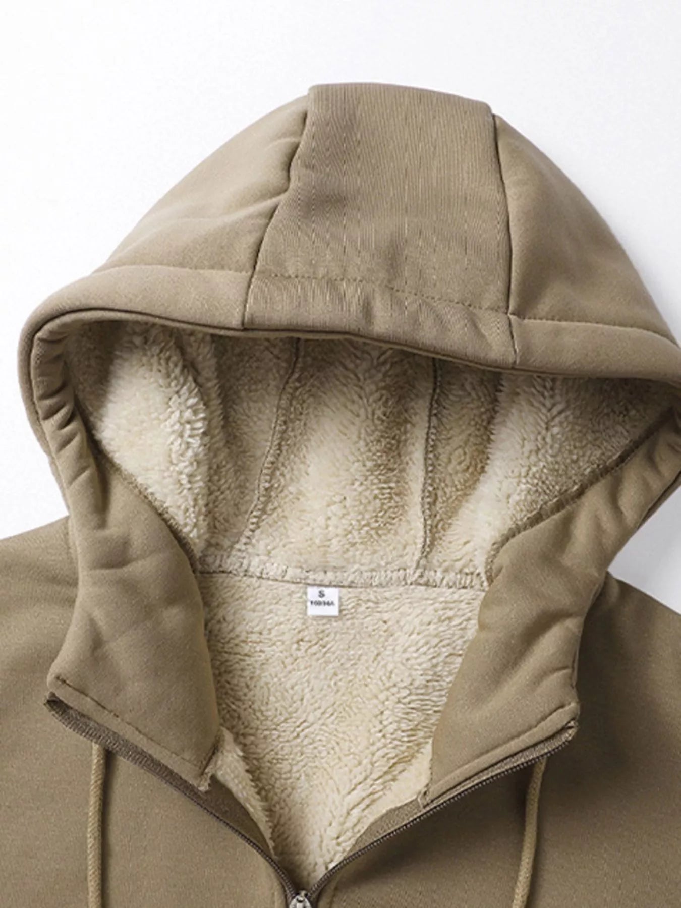 Men's Full Size Warm Fleece Lined Zip-Up Hoodie Plus Size