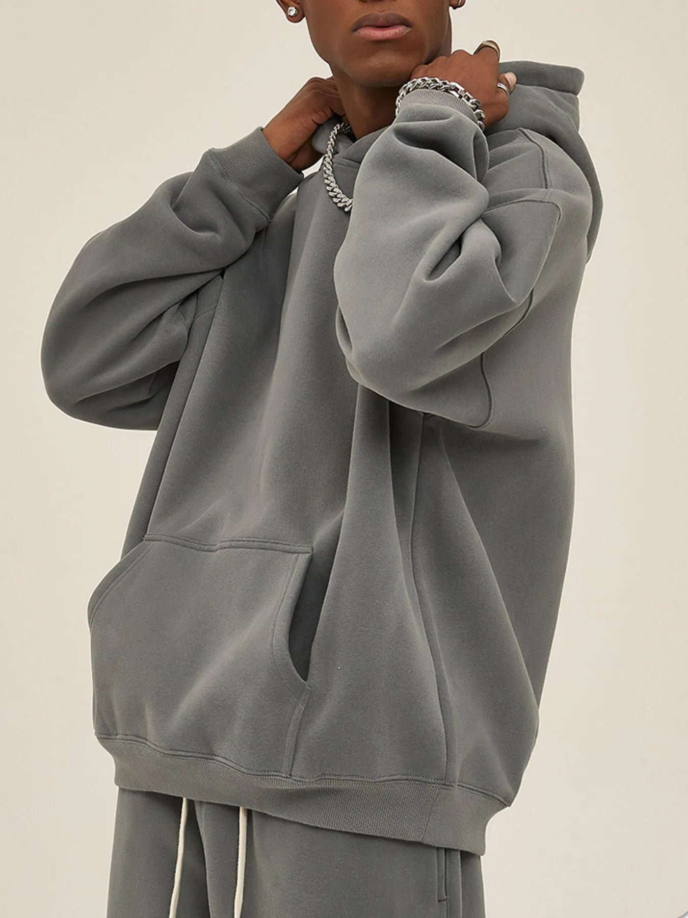 Men's Oversized Pocketed Long Sleeve Hoodie