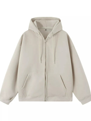 Men's Casual Loose Fit Zip-Up Hoodie