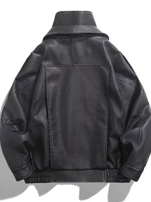 Men's Zip Up Leather Moto Jacket