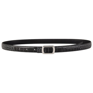 Crocodile Embossed Leather Belt