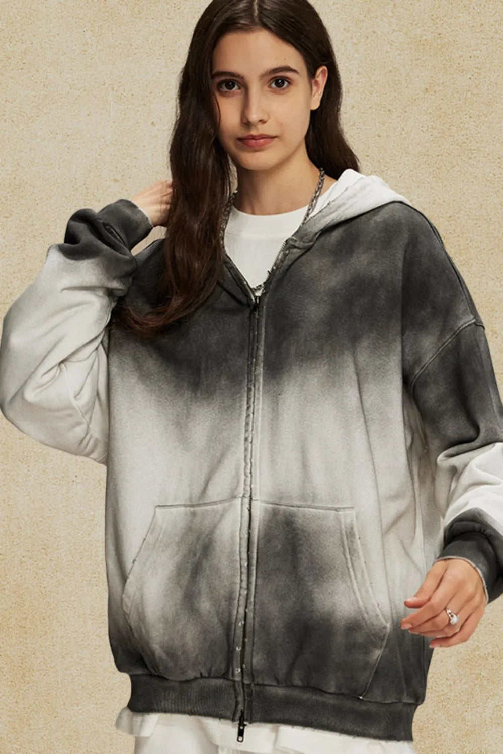 Men's Gradient Zip Up Hoodie