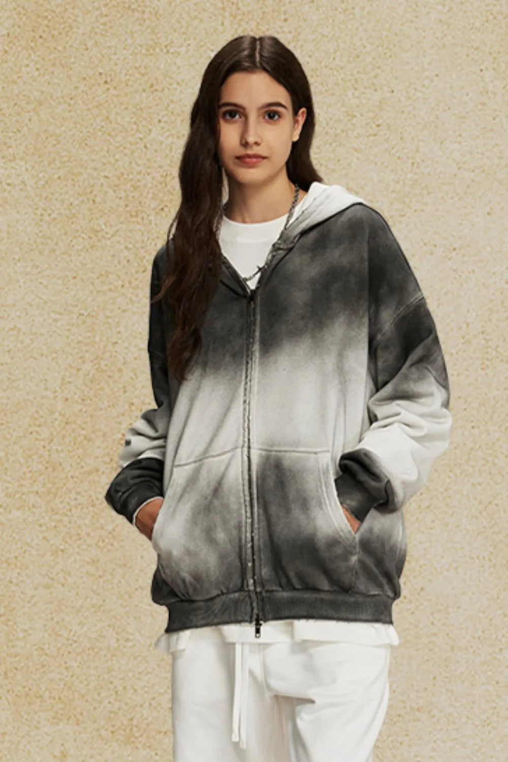 Men's Gradient Zip Up Hoodie
