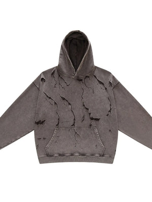 Men's Distressed Long Sleeve Hoodie