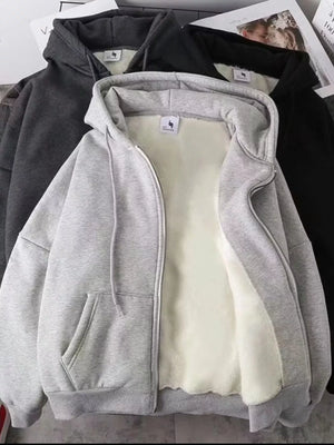 Men's Plus Size Fleece Lined Zip-Up Hoodie
