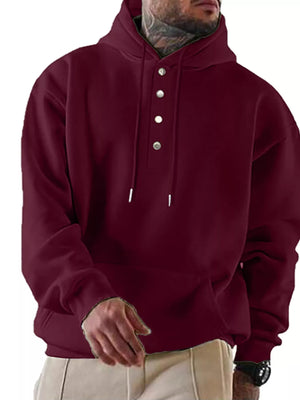 Men's Full Size Drawstring Kangaroo Pocket Hoodie Plus Size