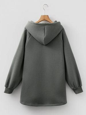 Drawstring Raglan Sleeve Hoodie