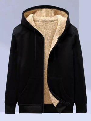 Men's Plus Size Sherpa Lined Zip Up Hoodie