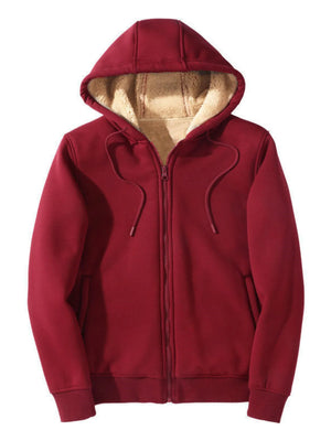 Men's Plus Size Sherpa Lined Zip Up Hoodie