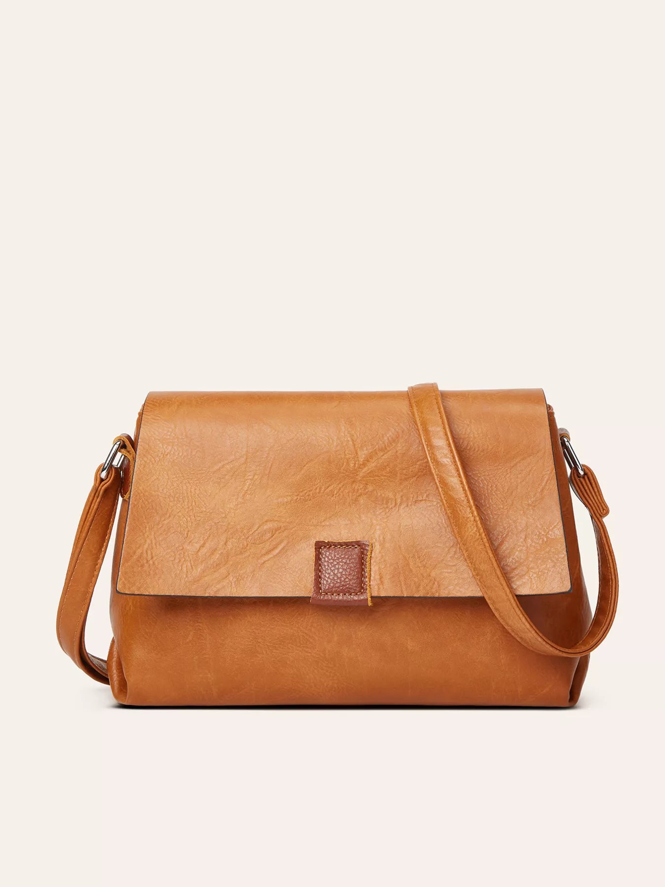 Vintage PU Leather Flap Crossbody Bag