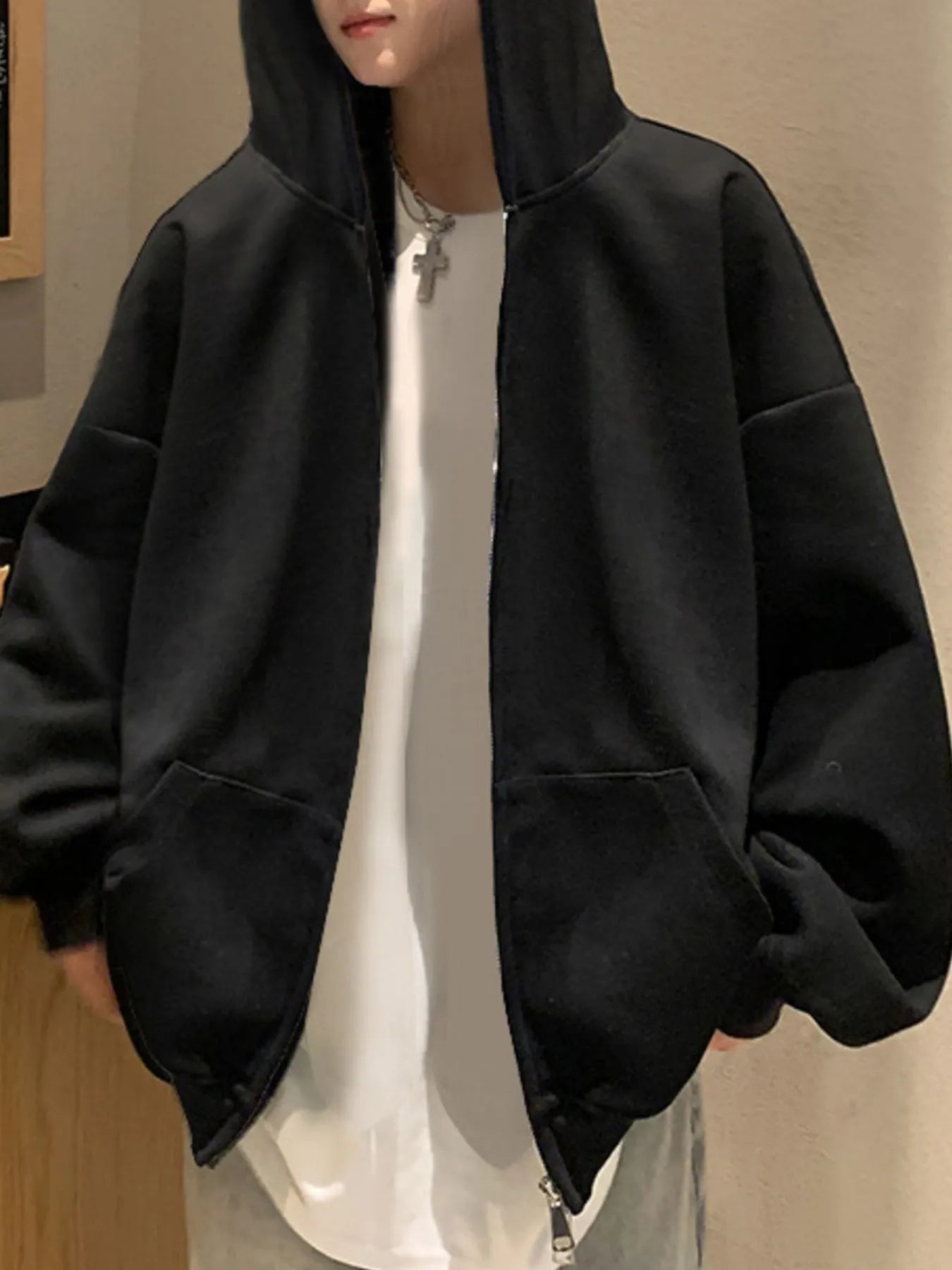 Men's Plus Size Zip Up Oversized Hoodie