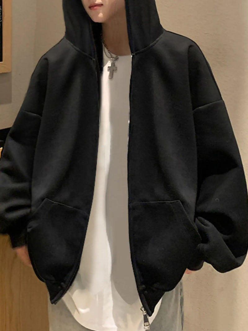 Men's Plus Size Zip Up Oversized Hoodie