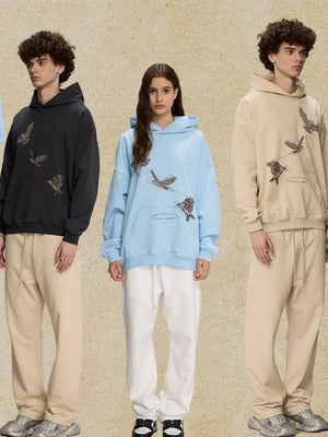 Men's Graphic Long Sleeve Hoodie with Kangaroo Pocket