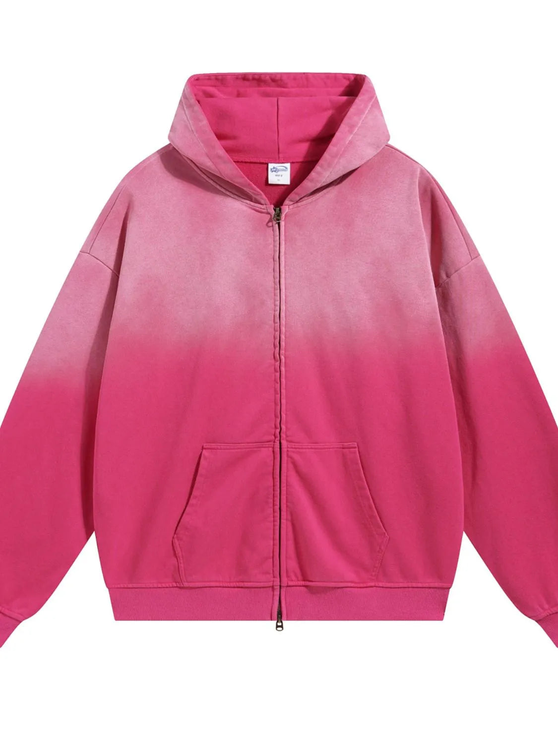 Men's Gradient Zip Up Drop Shoulder Hoodie