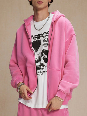 Men's Zip-Up Hoodie with Kangaroo Pocket
