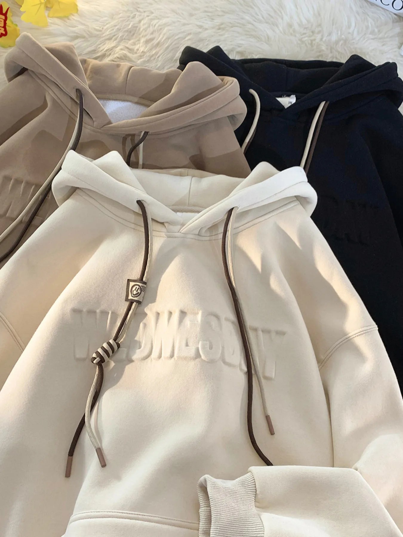 Men's Plus Size Letter Drawstring Long Sleeve Hoodie