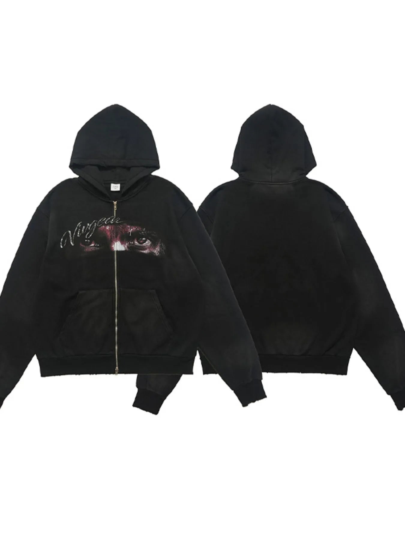 Men's Graphic Zip-Up Hoodie with Pockets