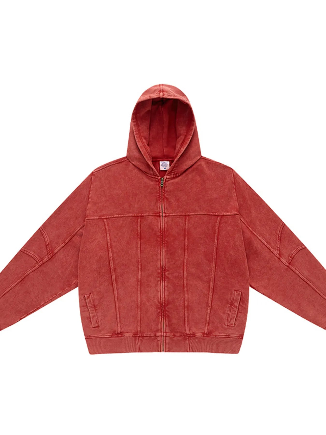 Men's Washed Zip Up Casual Hoodie