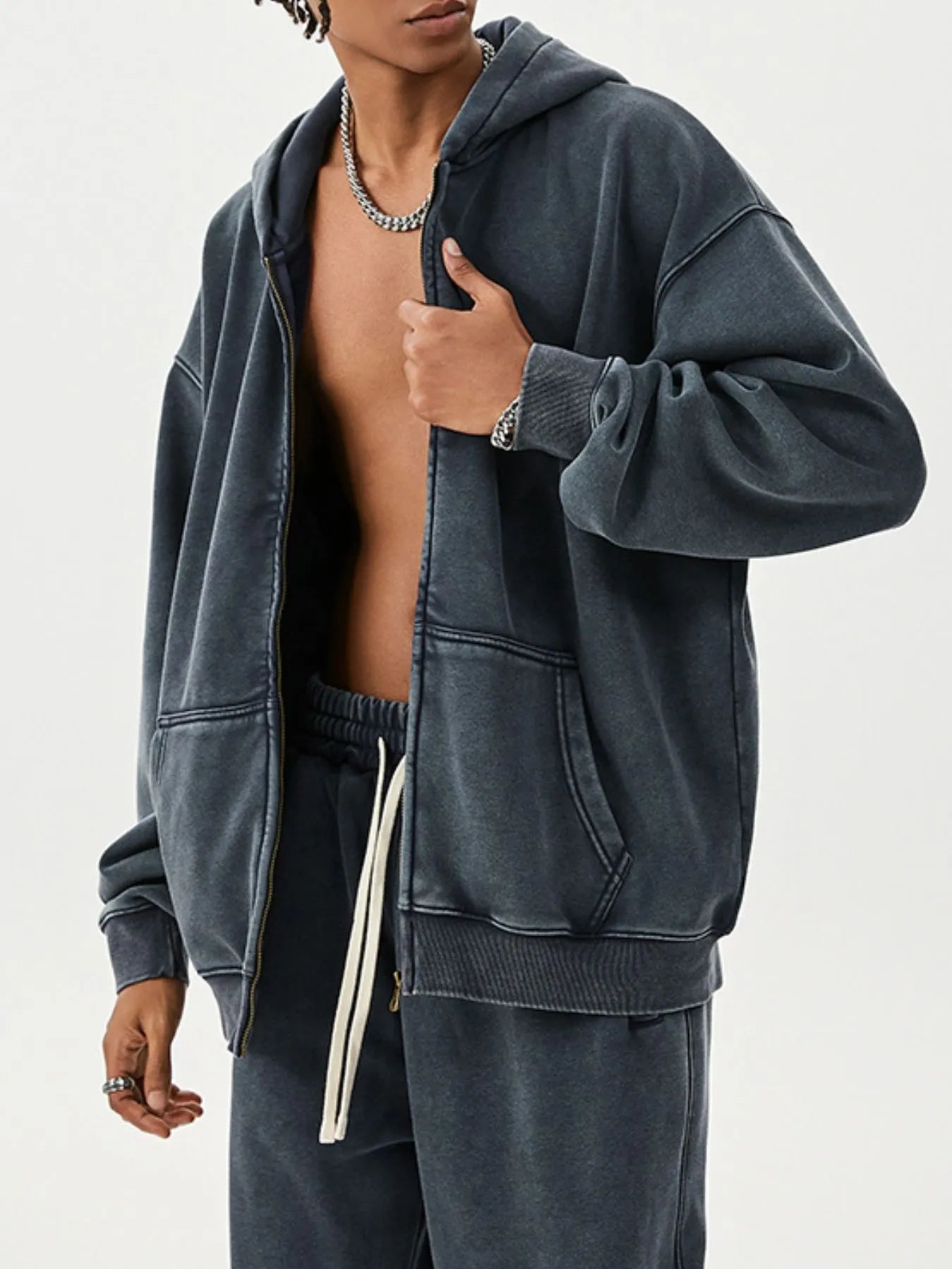 Men's Zip Up Long Sleeve Hoodie