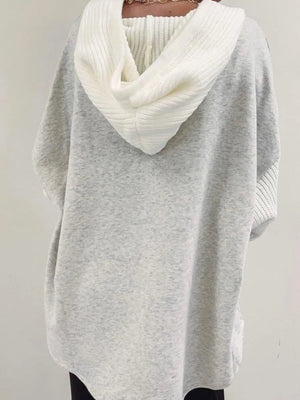 Drawstring Button Front Hoodie