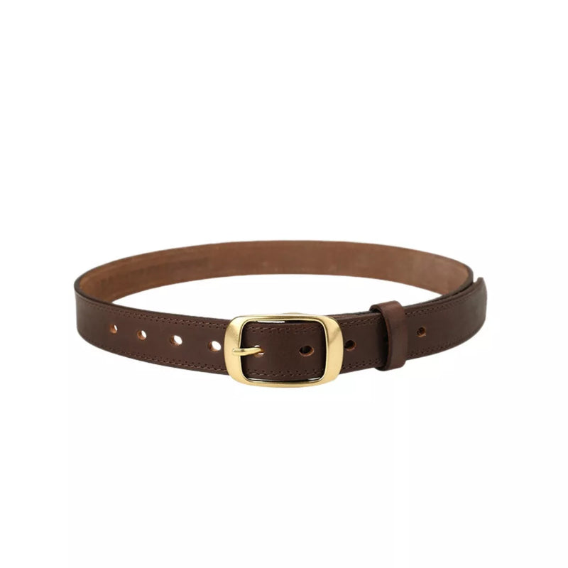 Leather Belt with Golden Buckle