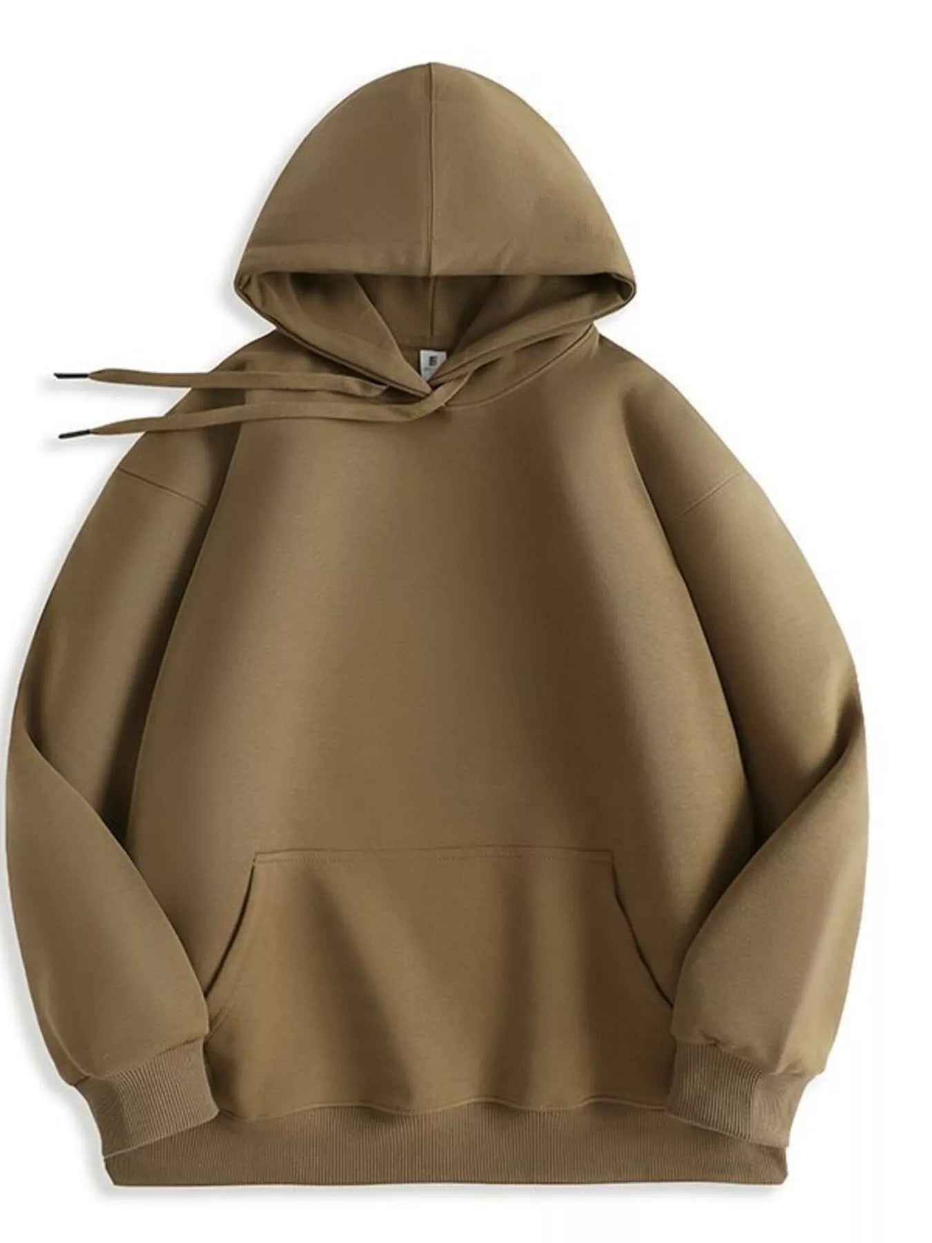 Men's Full Size Solid Color Casual Hoodie Plus Size