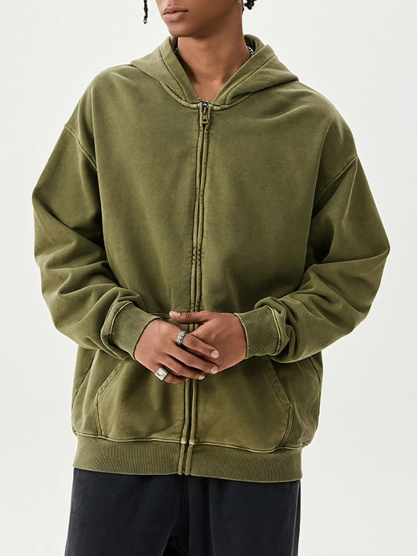 Men's Zip Up Long Sleeve Hoodie
