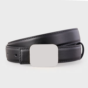 Square Buckle Leather Belt