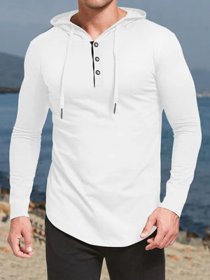 Men's Plus Size Drawstring Long Sleeve Hoodie