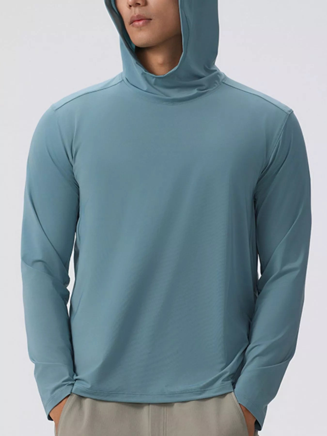 Men's Solid Color Long Sleeve Hoodie