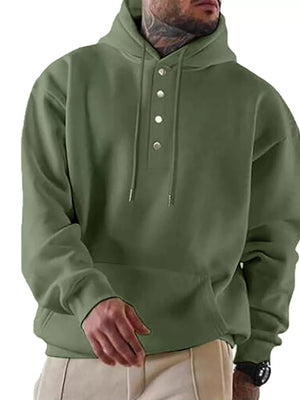 Men's Full Size Drawstring Kangaroo Pocket Hoodie Plus Size