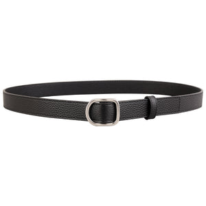 Leather Belt with Silver Buckle