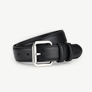 Classic Leather Belt with Buckle