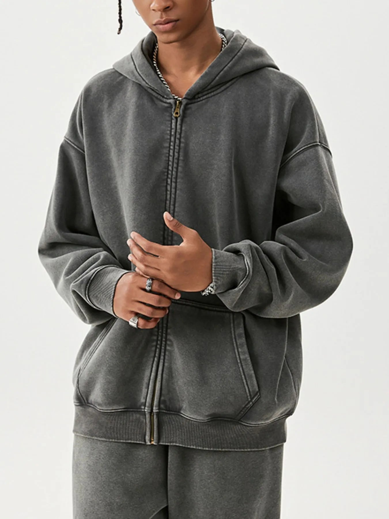 Men's Zip Up Long Sleeve Hoodie