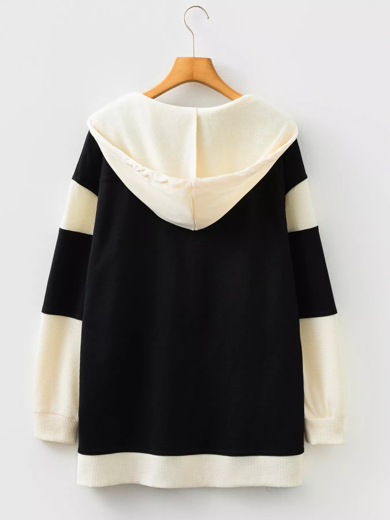 Button-Down Color Block Hoodie