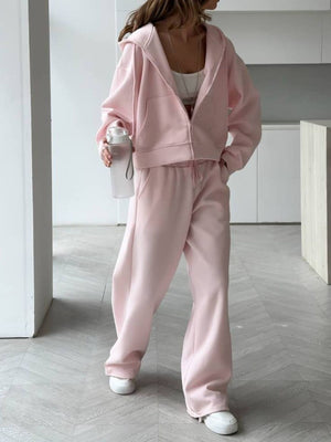 Zip-Up Hoodie and Sweatpants Set