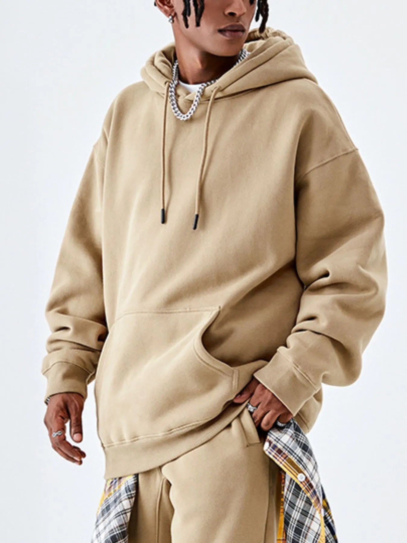 Men's Drawstring Drop Shoulder Hoodie