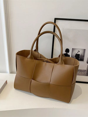 Woven Leather Tote Bag
