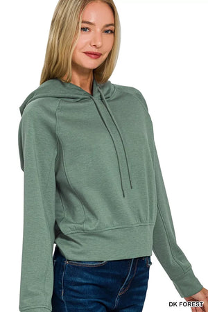 Zenana Drawstring Scuba Hoodie