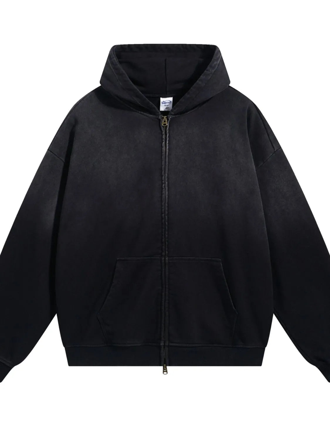 Men's Gradient Zip Up Drop Shoulder Hoodie