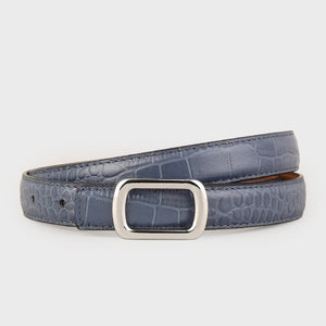Crocodile Embossed Leather Belt
