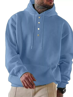 Men's Full Size Drawstring Kangaroo Pocket Hoodie Plus Size