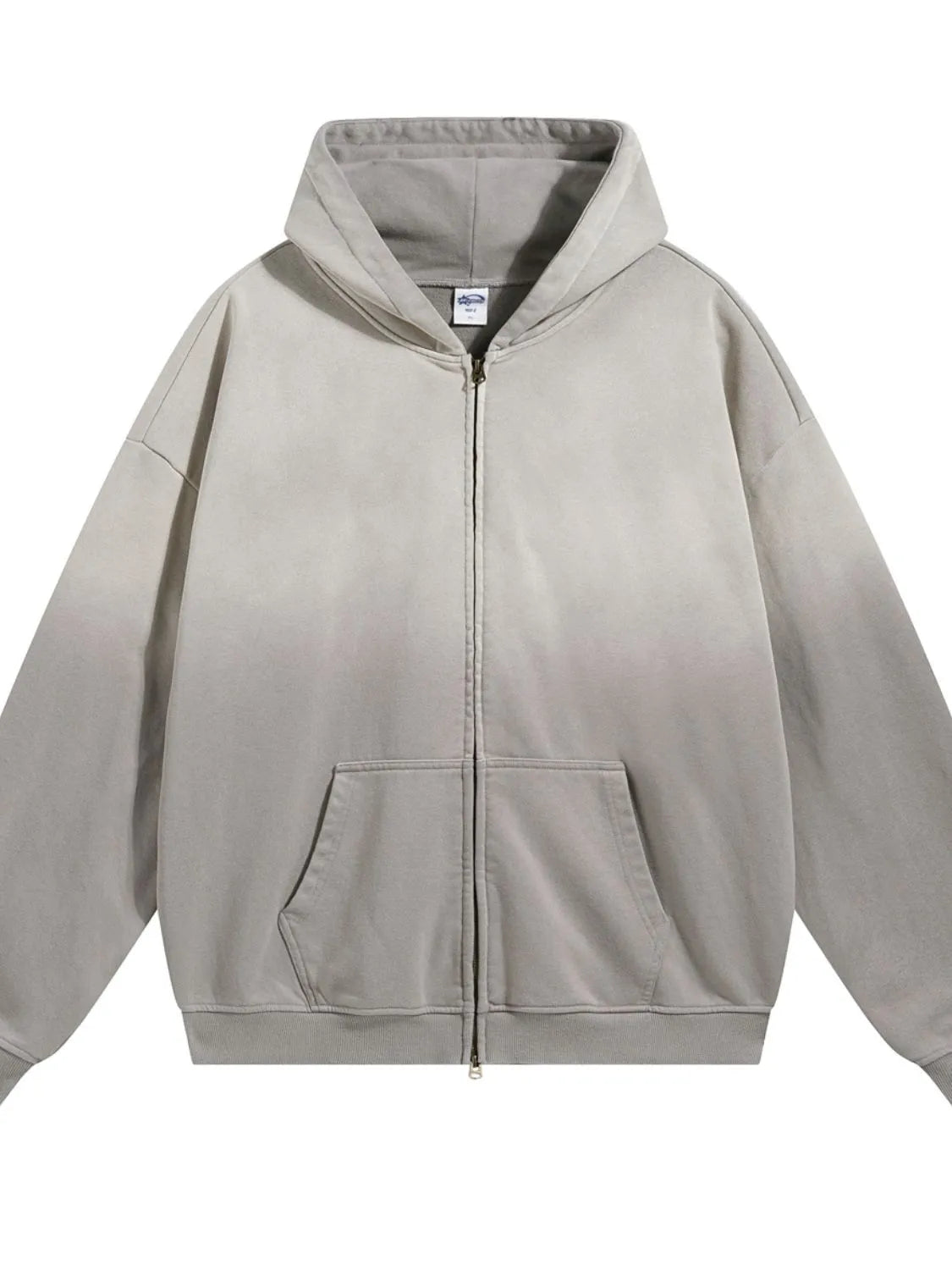Men's Gradient Zip Up Drop Shoulder Hoodie