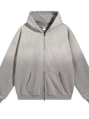 Men's Gradient Zip Up Drop Shoulder Hoodie