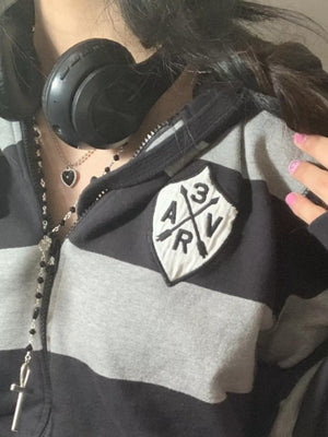 Striped Zip-Up Hoodie