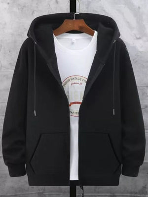Men's Plus Size Fleece Lined Zip-Up Hoodie