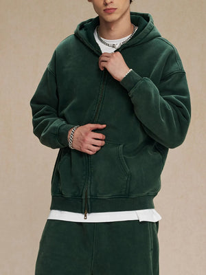 Men's Zip-Up Hoodie with Kangaroo Pocket