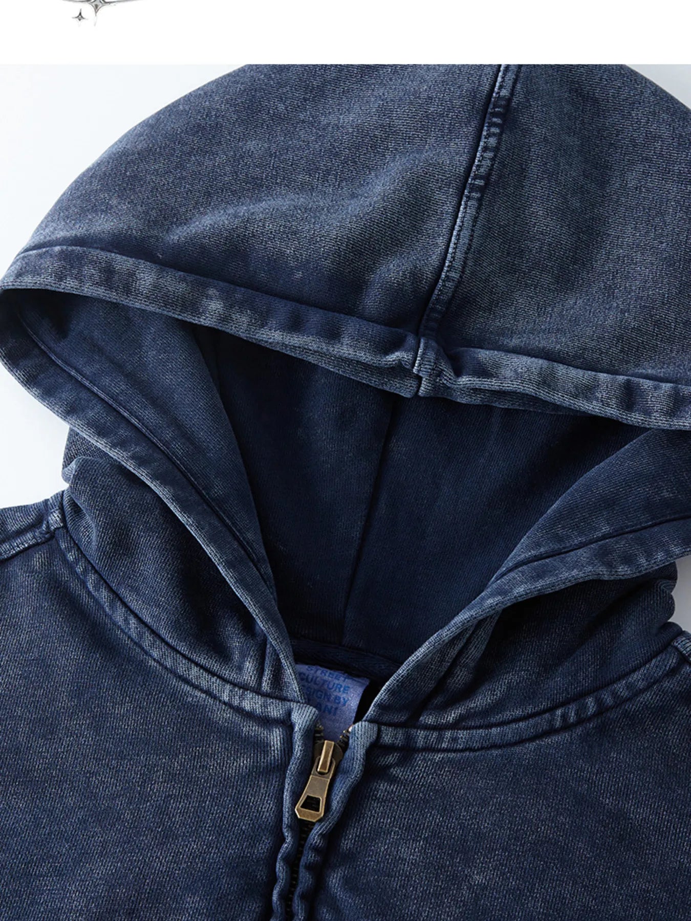 Men's Washed Zip Up Casual Hoodie