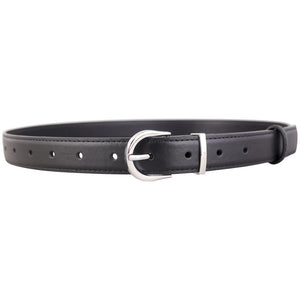 Silver Buckle Leather Belt