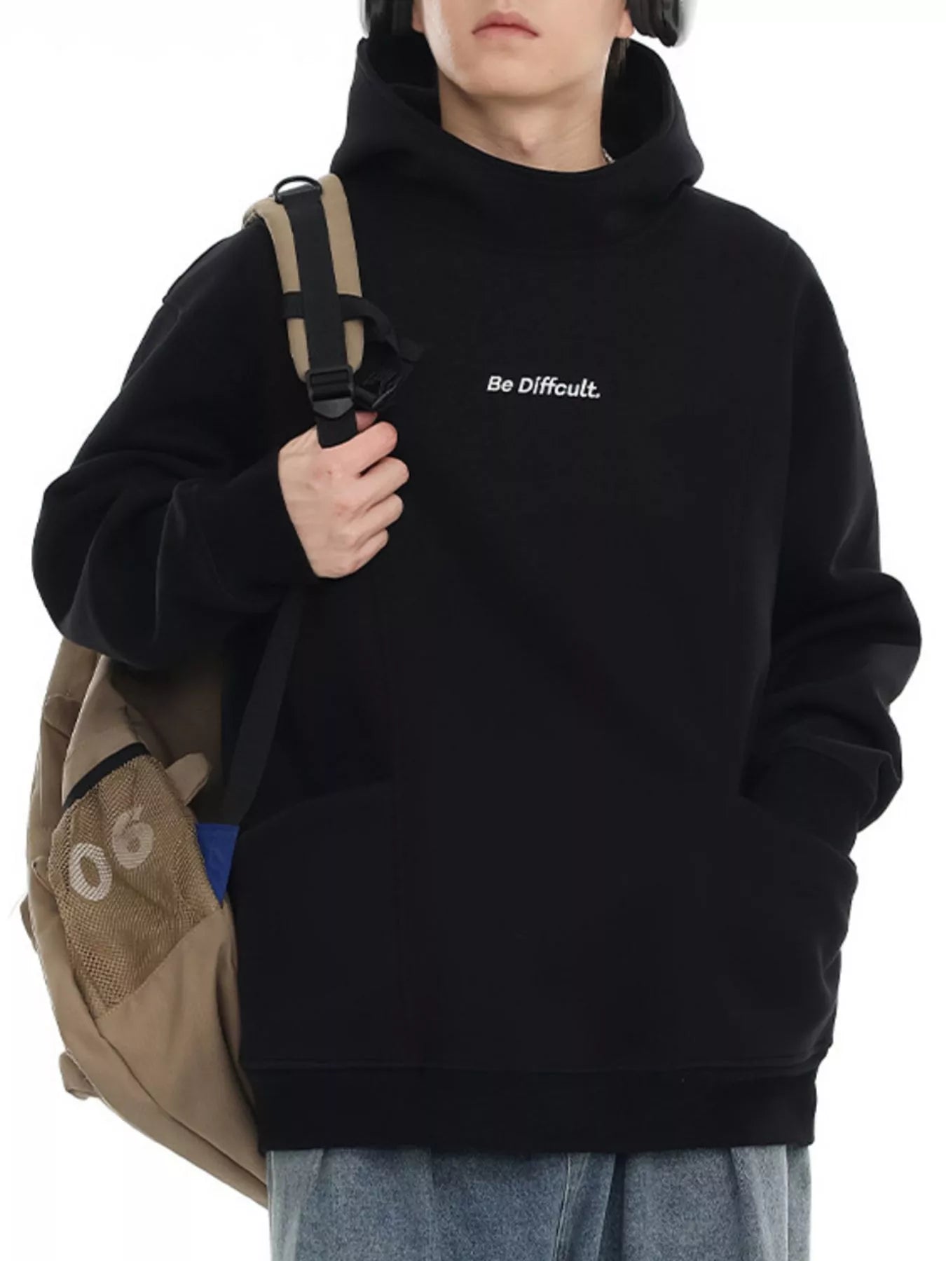 Men's Plus Size Letter Long Sleeve Hoodie